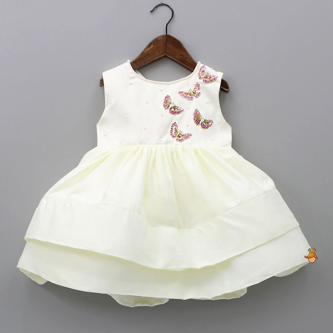 Pre Order: Butterfly Detail Layered Dress With Detachable Back Bow