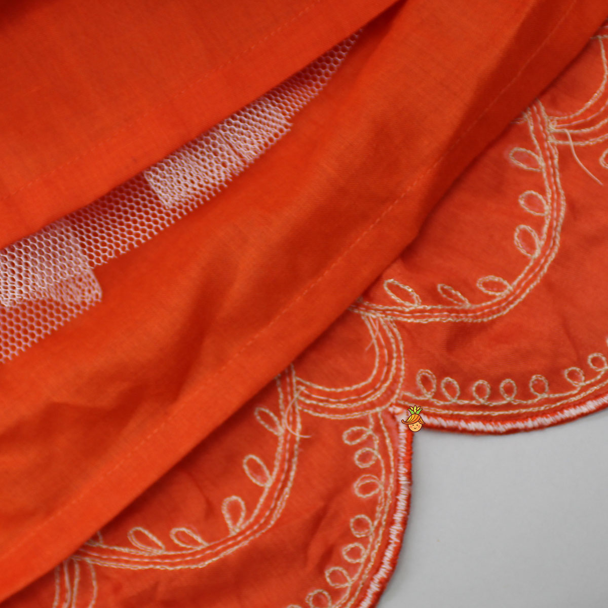 Pre Order: Embroidered Stylish Orange Top And Pleated Lehenga