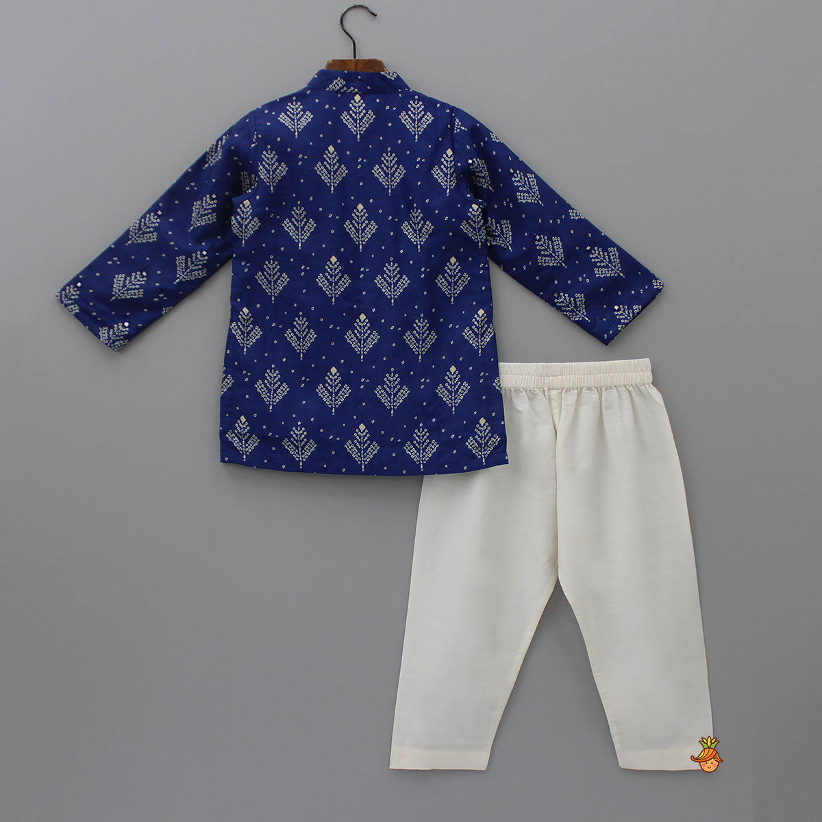 Pre Order: Printed Blue Kurta And Pyjama