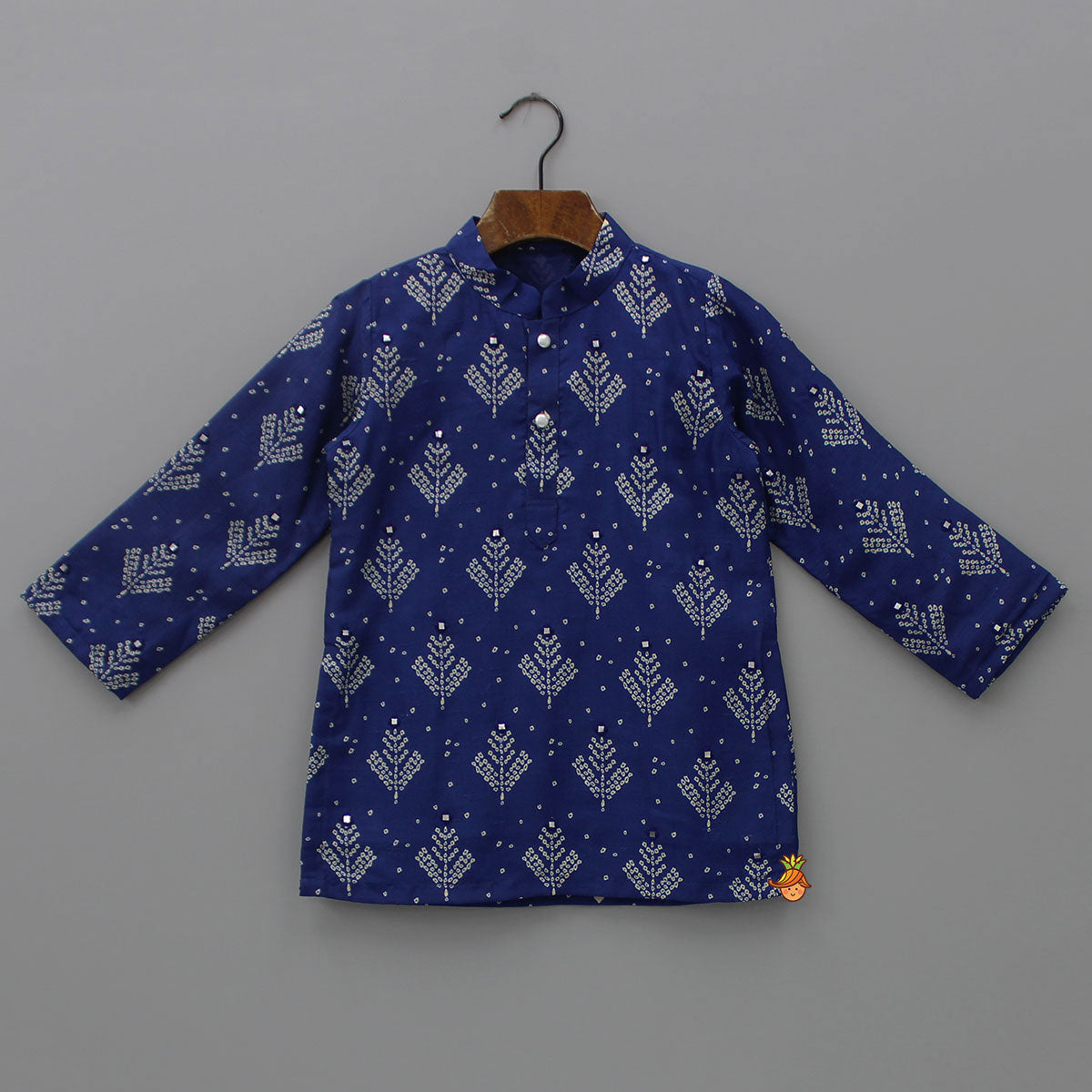 Pre Order: Printed Blue Kurta And Pyjama