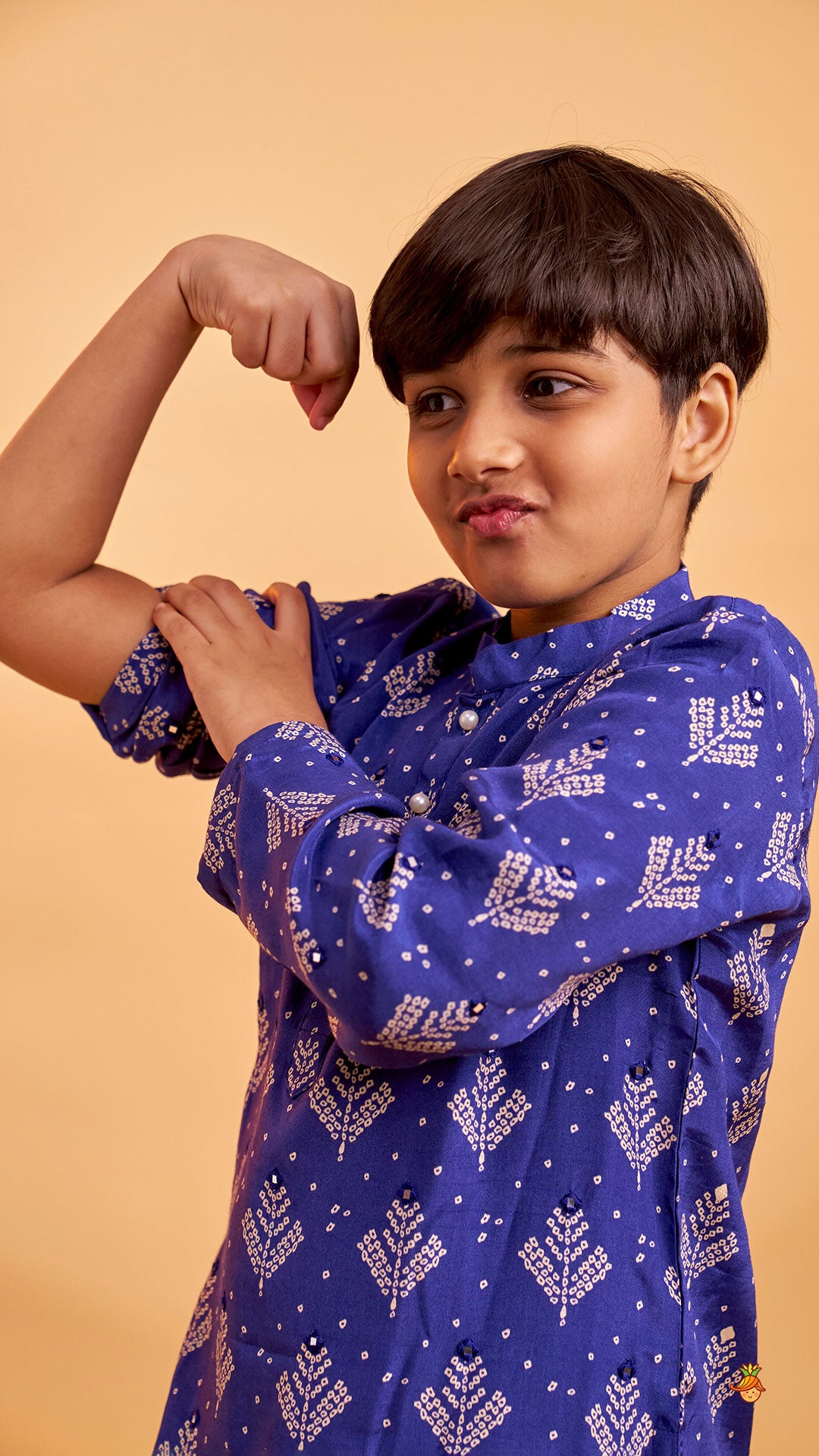 Pre Order: Printed Blue Kurta And Pyjama