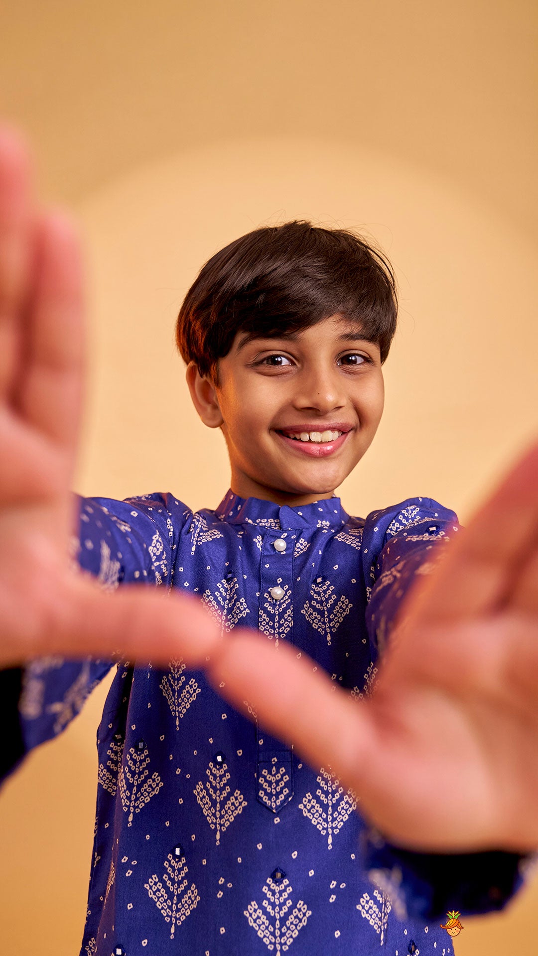 Pre Order: Printed Blue Kurta And Pyjama