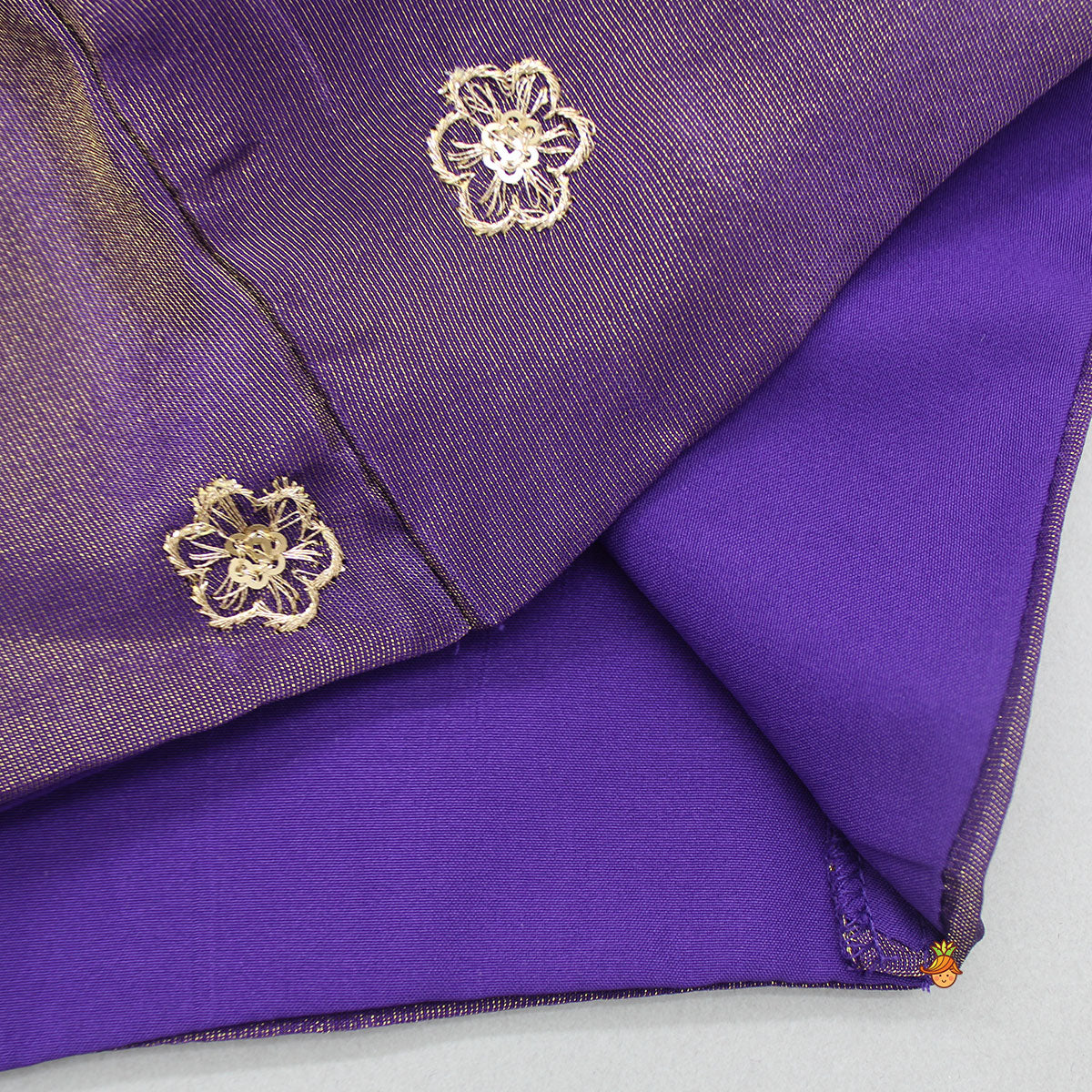 Embroidered Purple Top And Pleated Lehenga With Net Dupatta