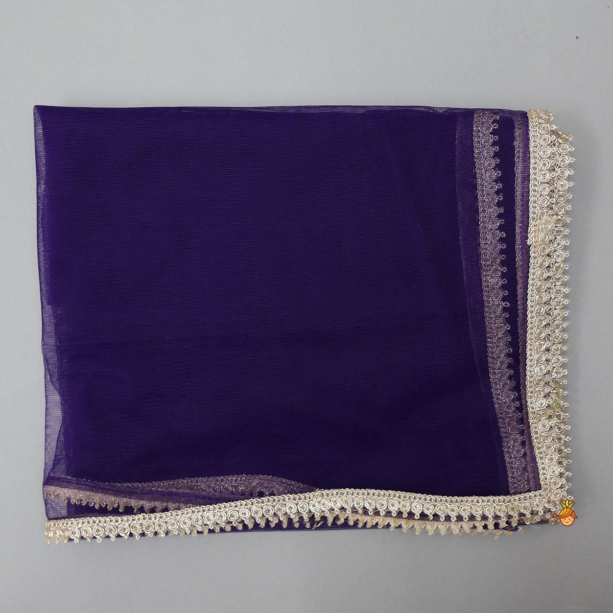Embroidered Purple Top And Pleated Lehenga With Net Dupatta
