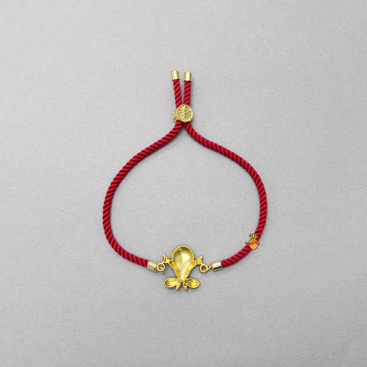 Red Adjustable Rope String Rakhi With Cartoon Character