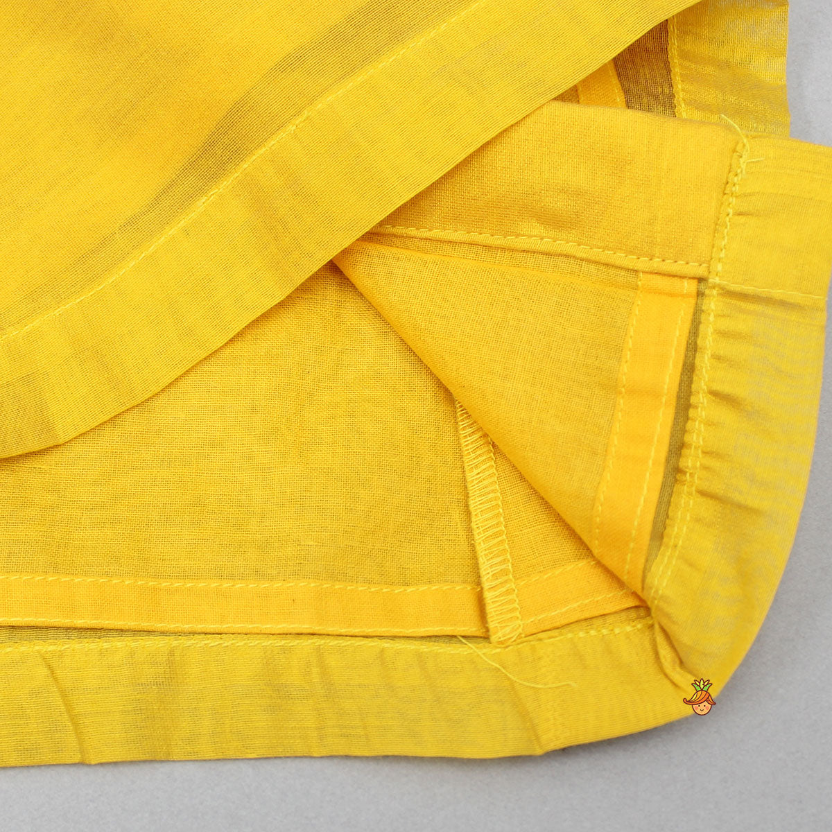 Pre Order: Angarkha Style Yellow Kurta And Dhoti With Mukut