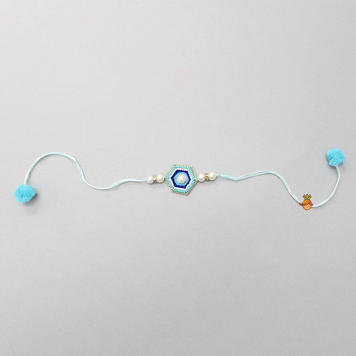 Blue Beaded Patch Rakhi