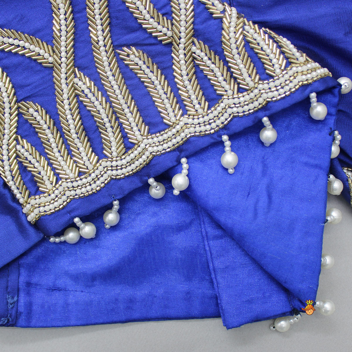 Pre Order: Blue Top And Flared Lehenga With Net Dupatta