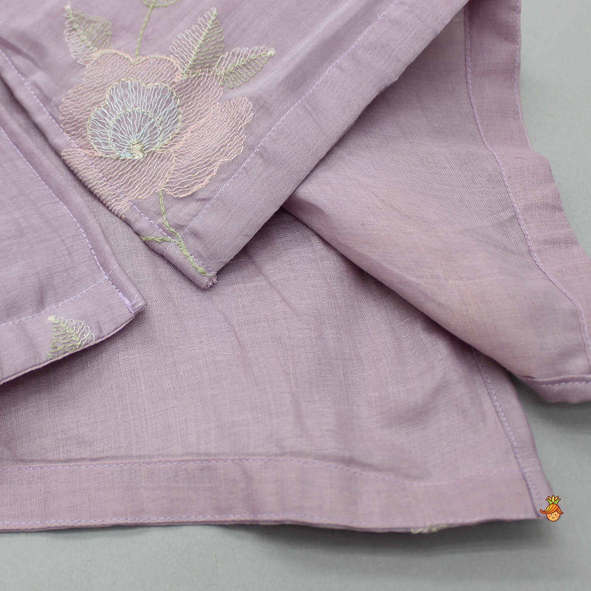 Pre Order: Embroidered Lavender Kurta With Pyjama