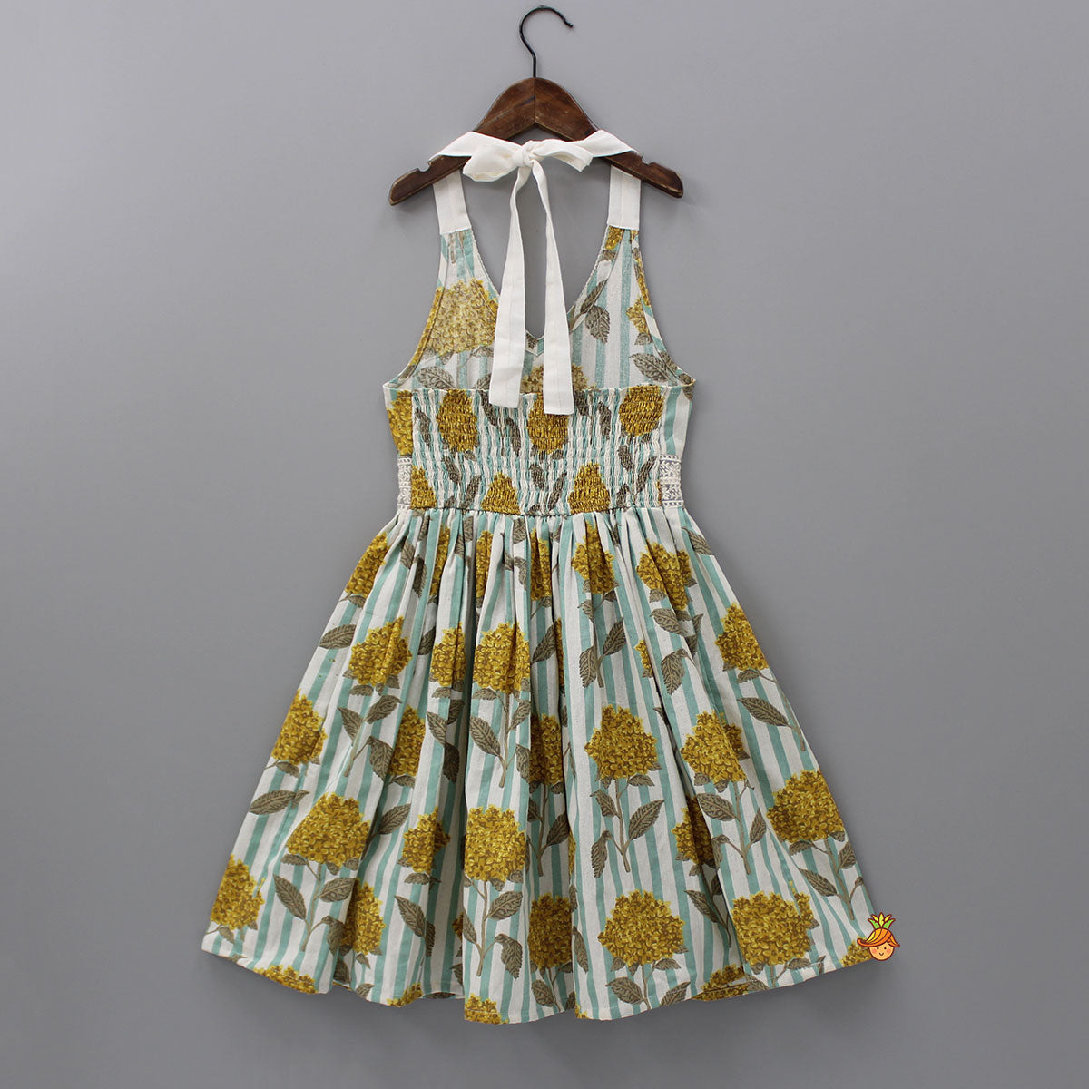 Pre Order: Floral Printed Halter Neck Dress With Matching Bowie Hairclip