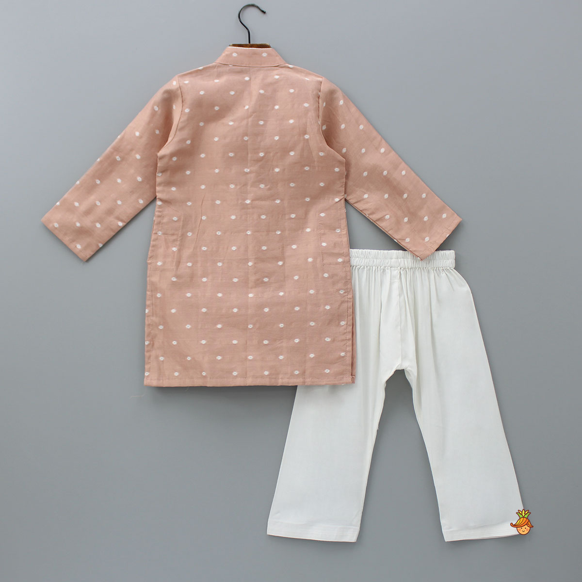 Pre Order: Butti Work Peach Kurta And Pyjama