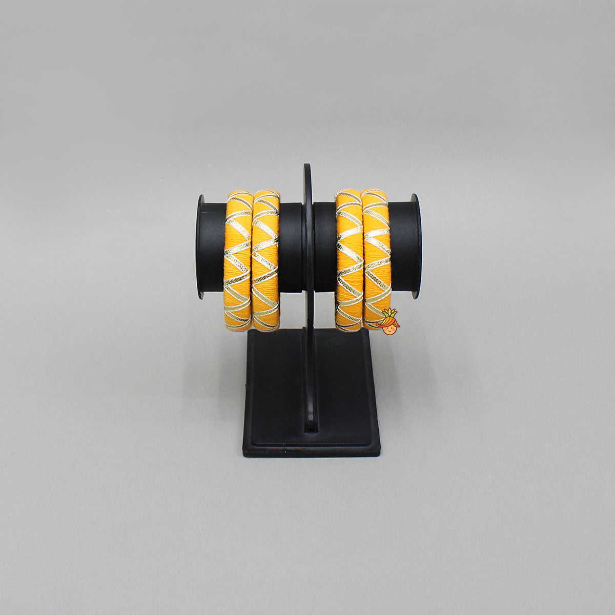 Gota Lace Detailed Yellow Bangles Set