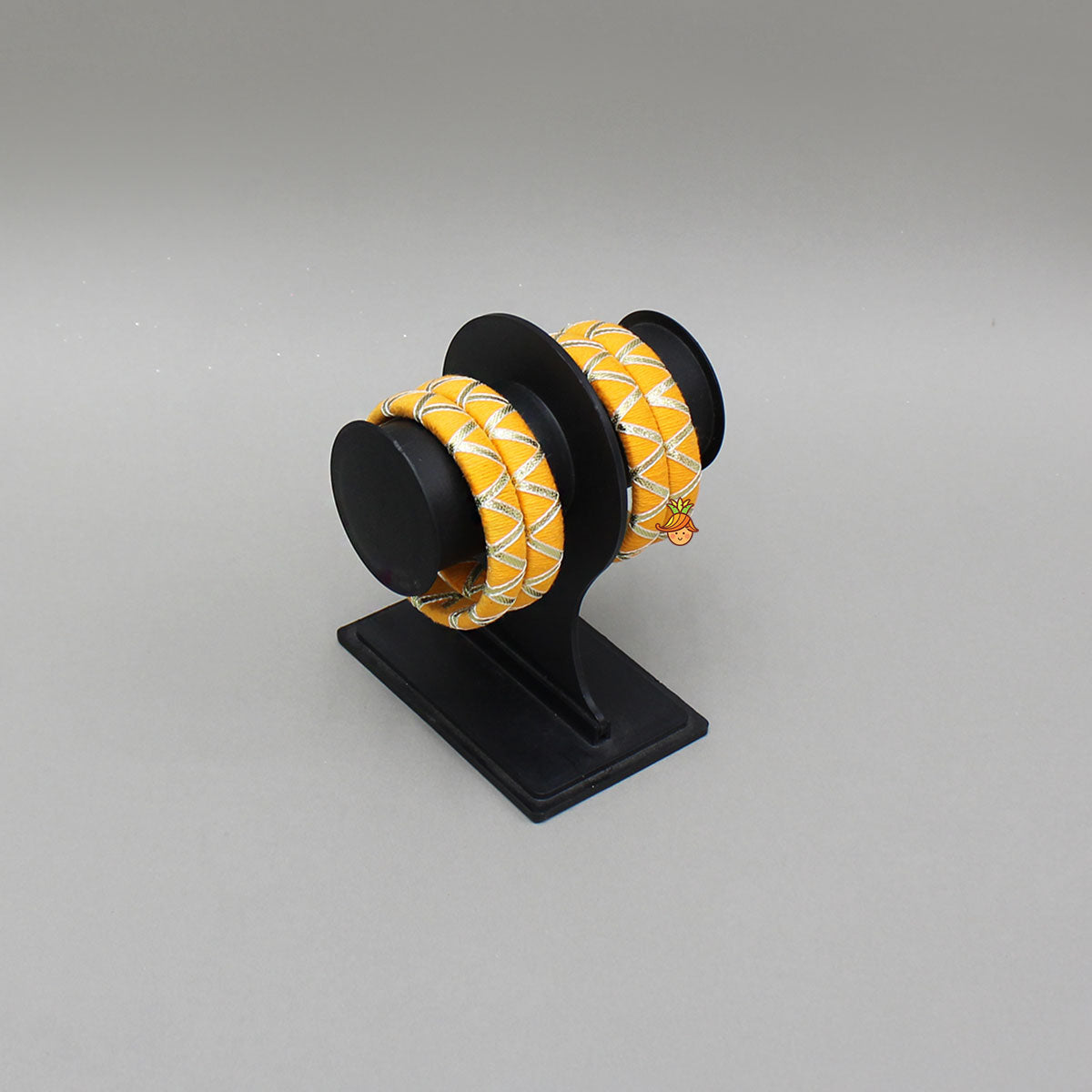 Gota Lace Detailed Yellow Bangles Set