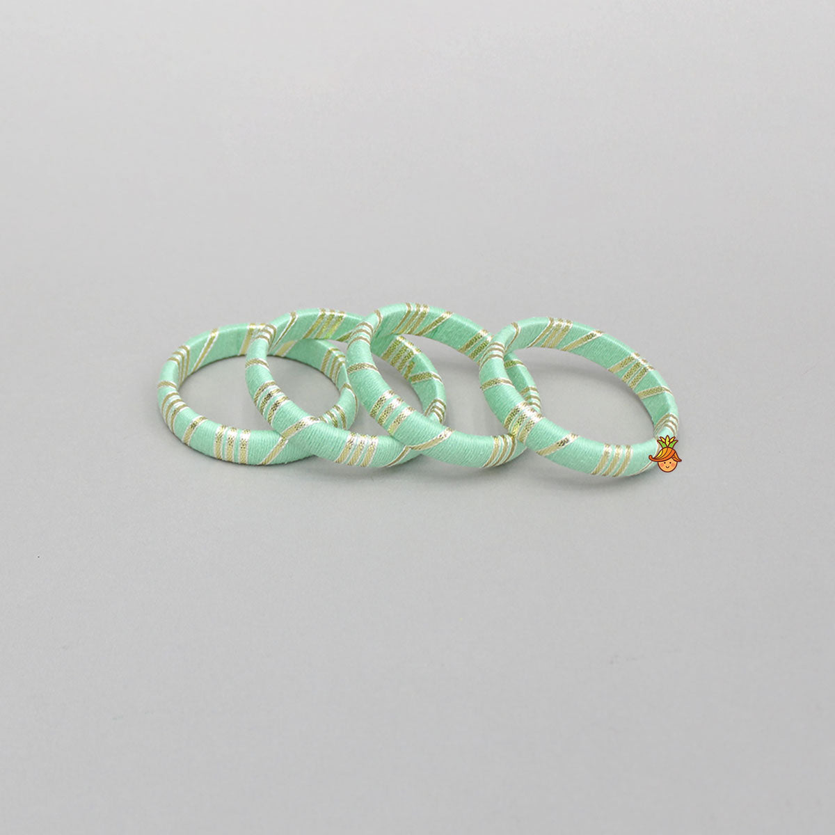 Lace Detailed Green Bangles Set