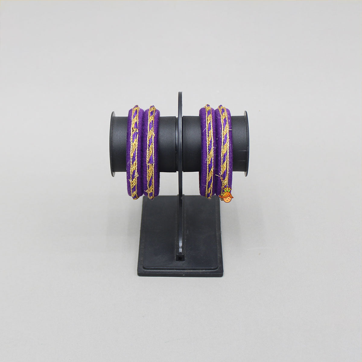 Purple Thread And Lace Detailed Bangles Set