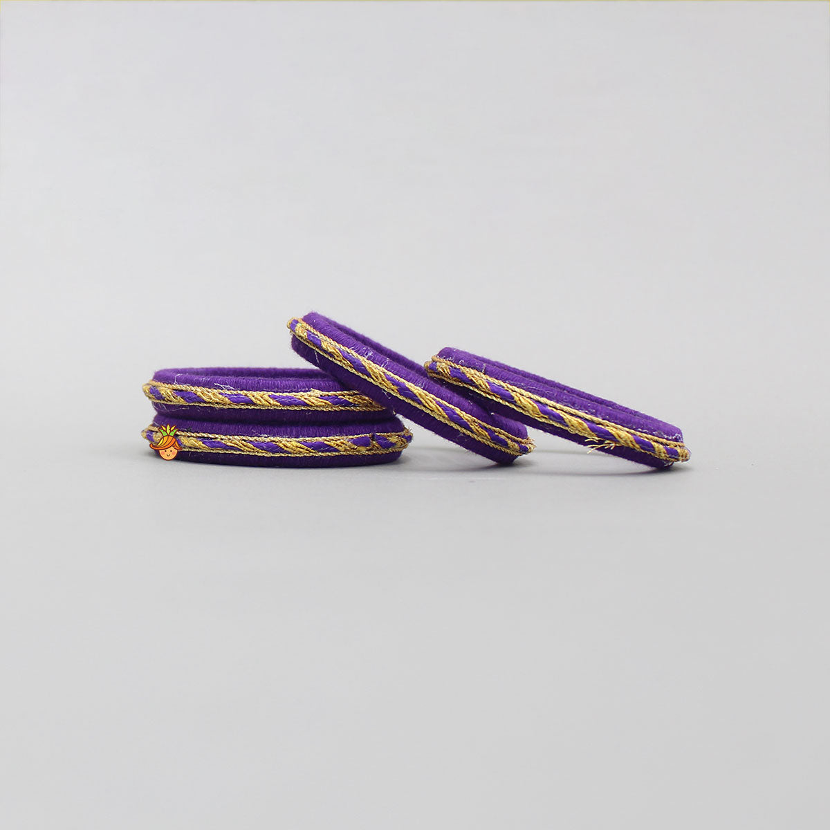 Purple Thread And Lace Detailed Bangles Set