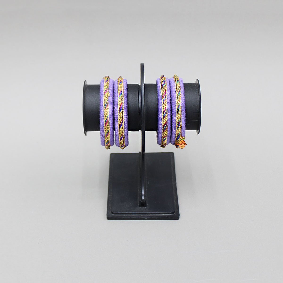 Lavender Thread Detailed Bangles Set