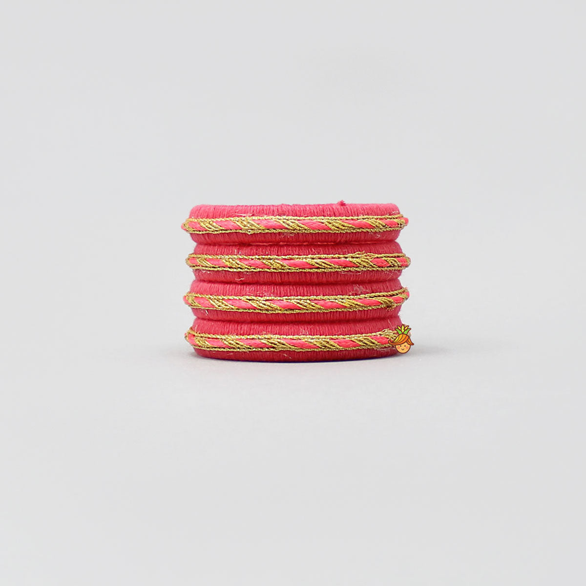 Pink Thread And Lace Detailed Bangles Set