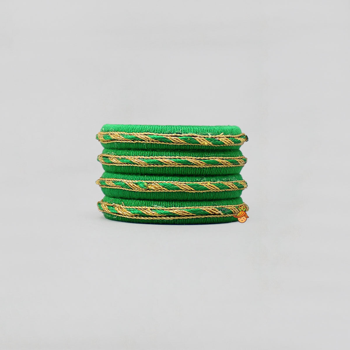 Green Thread And Lace Detailed Bangles Set