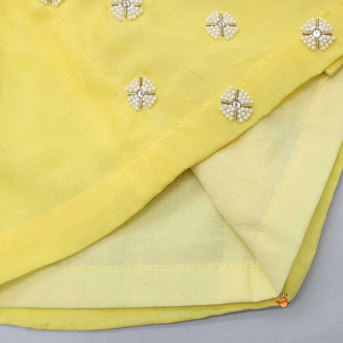 Pre Order: Embroidered Yellow Kurta And Dhoti