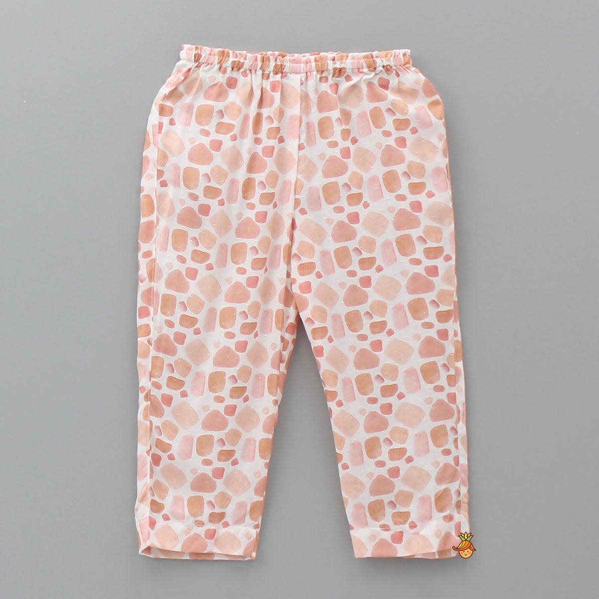 Pre Order: Printed Peach Top And Pyjama