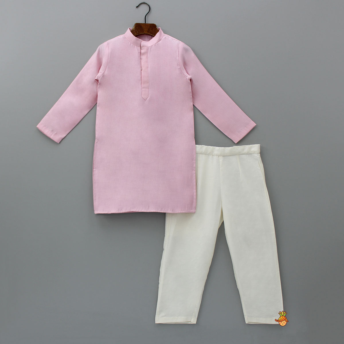 Pre Order: Pink Kurta With Multicoloured Embroidered Jacket And Pyjama