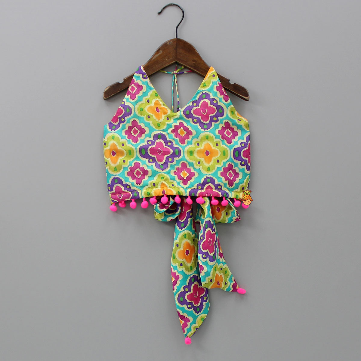 Pre Order: Multicolour Printed Halter Neck Top And Flared Palazzo