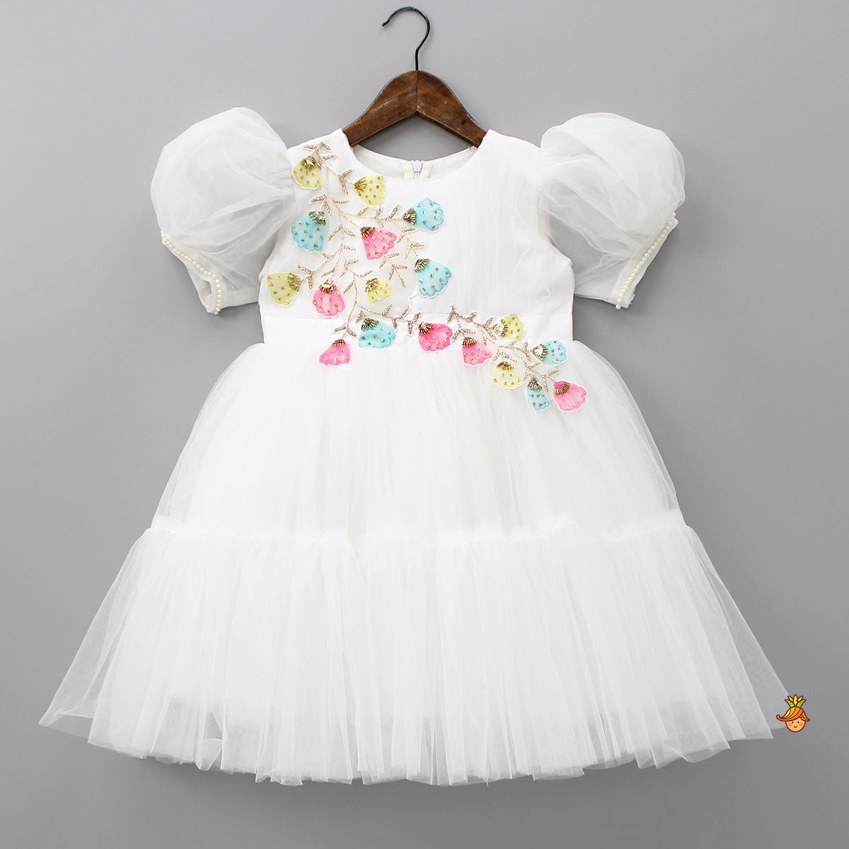 Pre Order: White Net Frilly Dress