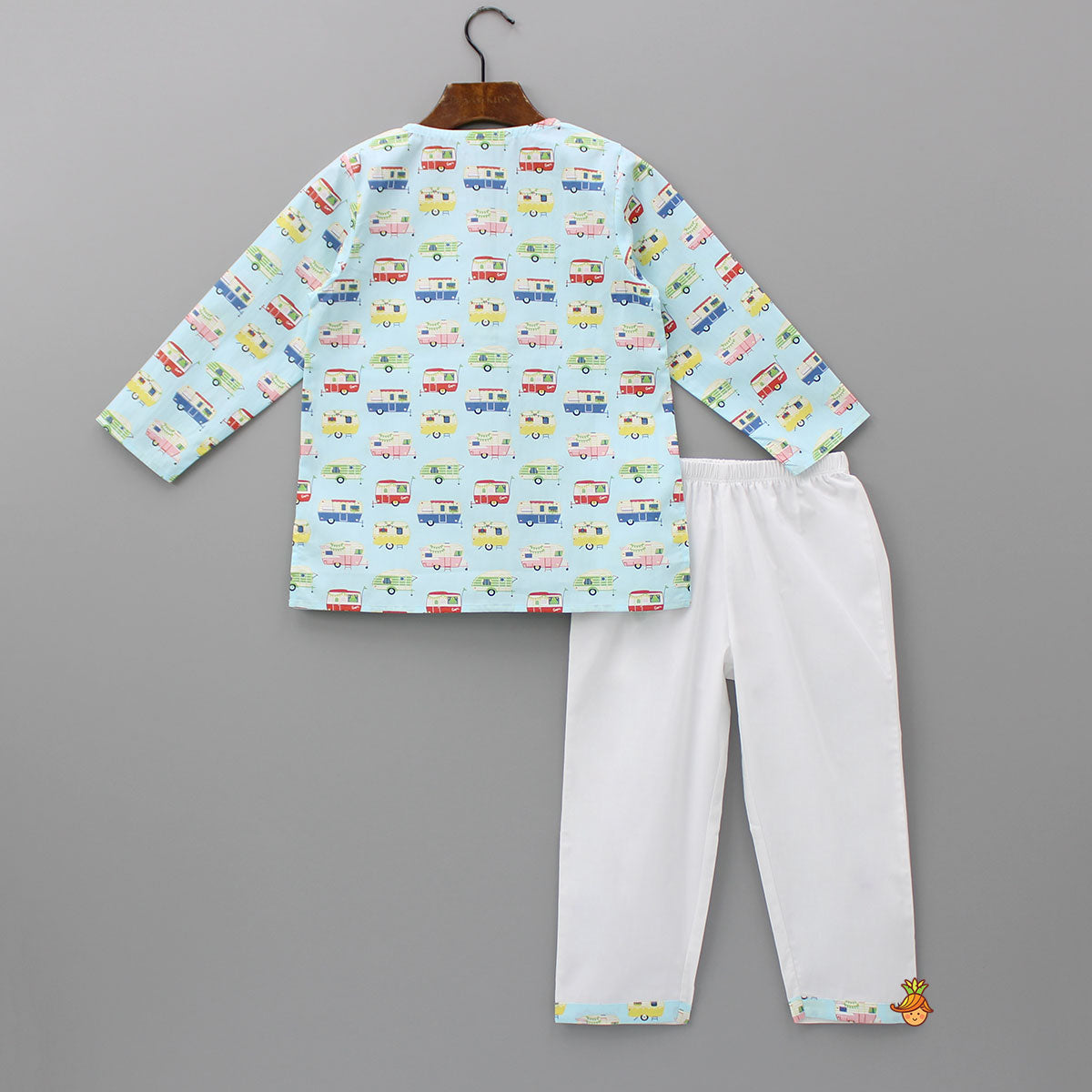 Pre Order: Multicoloured Vehicle Printed Top And Pyjama