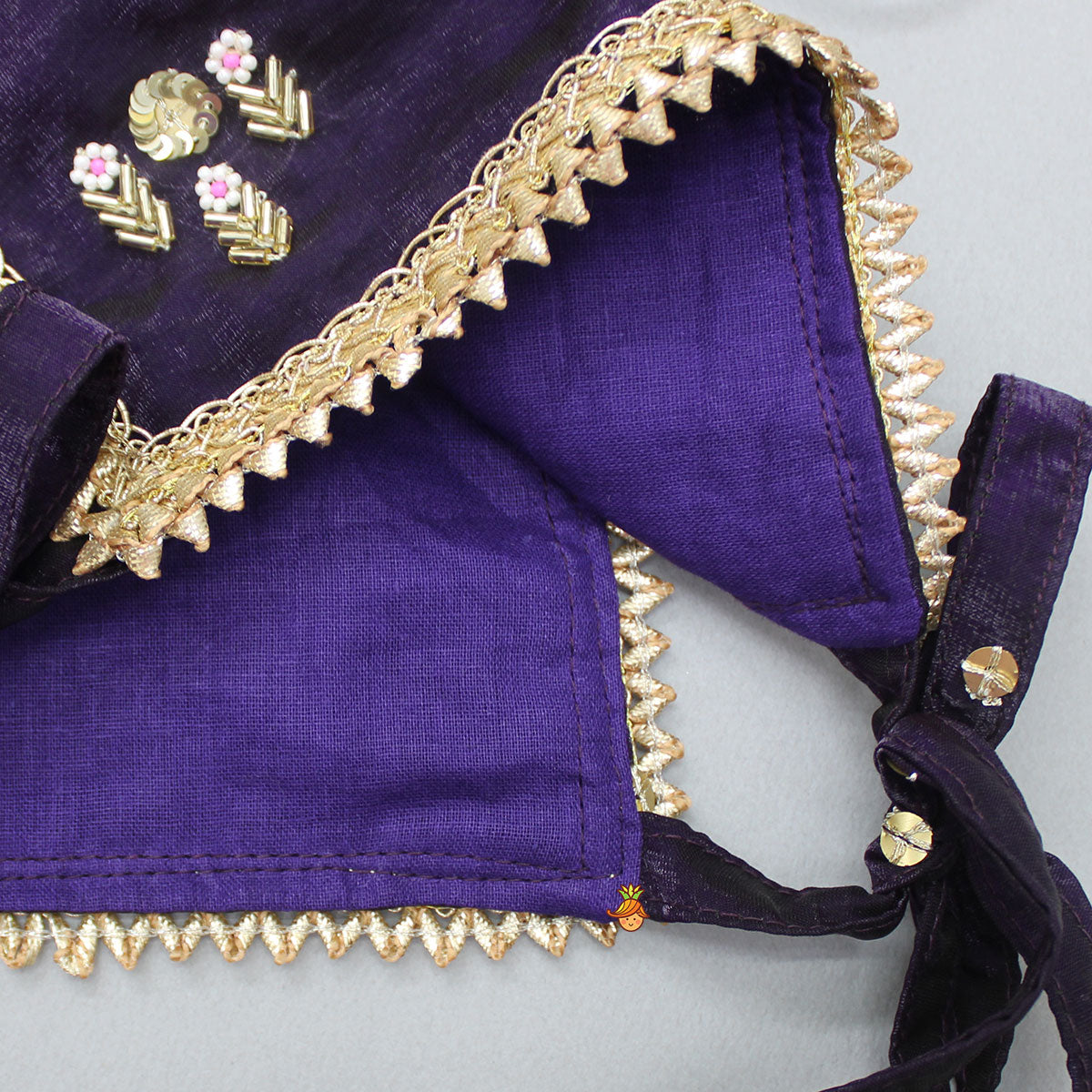 Pre Order: Purple Embroidered Kurti And Top