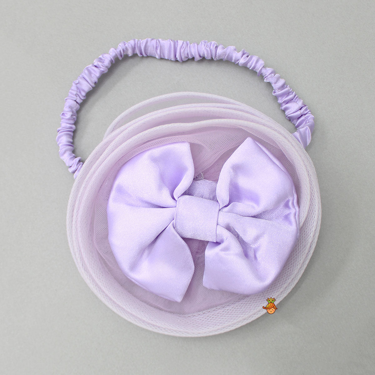 Pre Order: Embellished Layered Lilac Dress With Detachable Trail And Bow With Swirled Bowie Headband