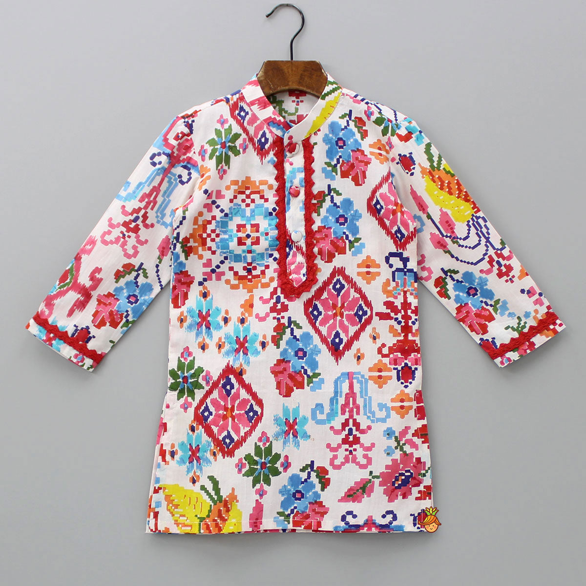 Pre Order: Printed Multicolour Kurta And Pyjama