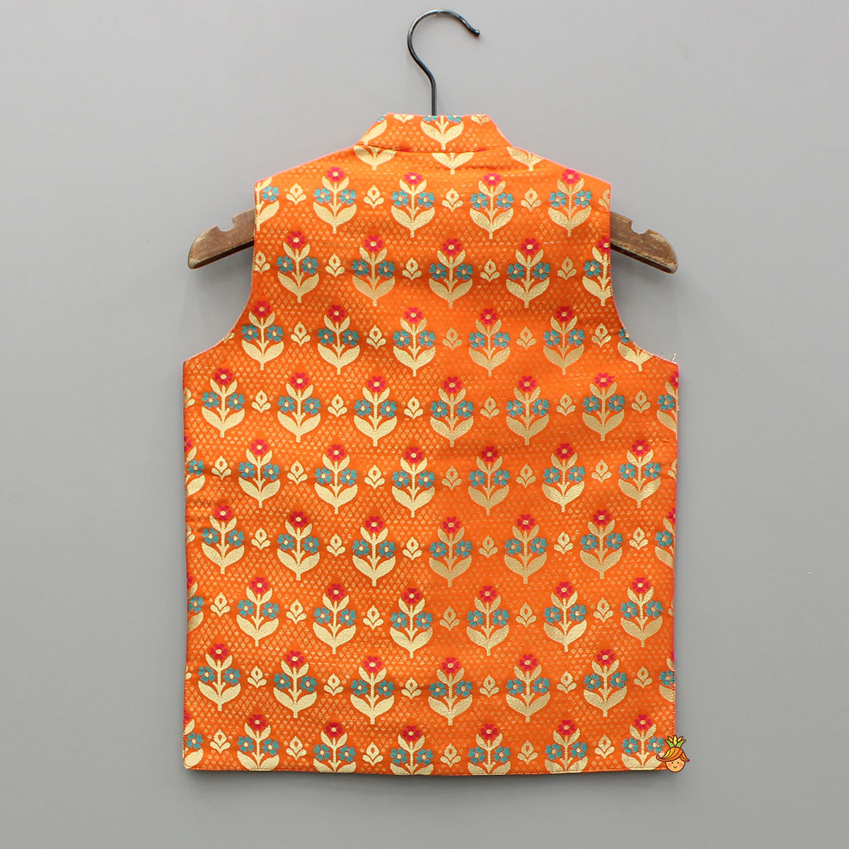 Pre Order: Floral Orange Brocade Jacket