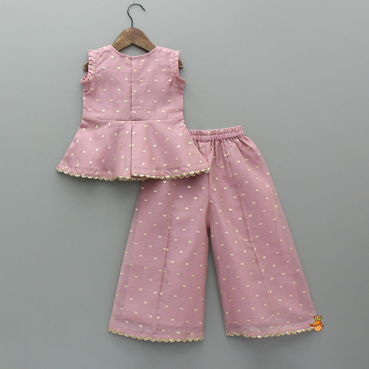 Pre Order: Flower Enhanced Kurti And Flared Palazzo