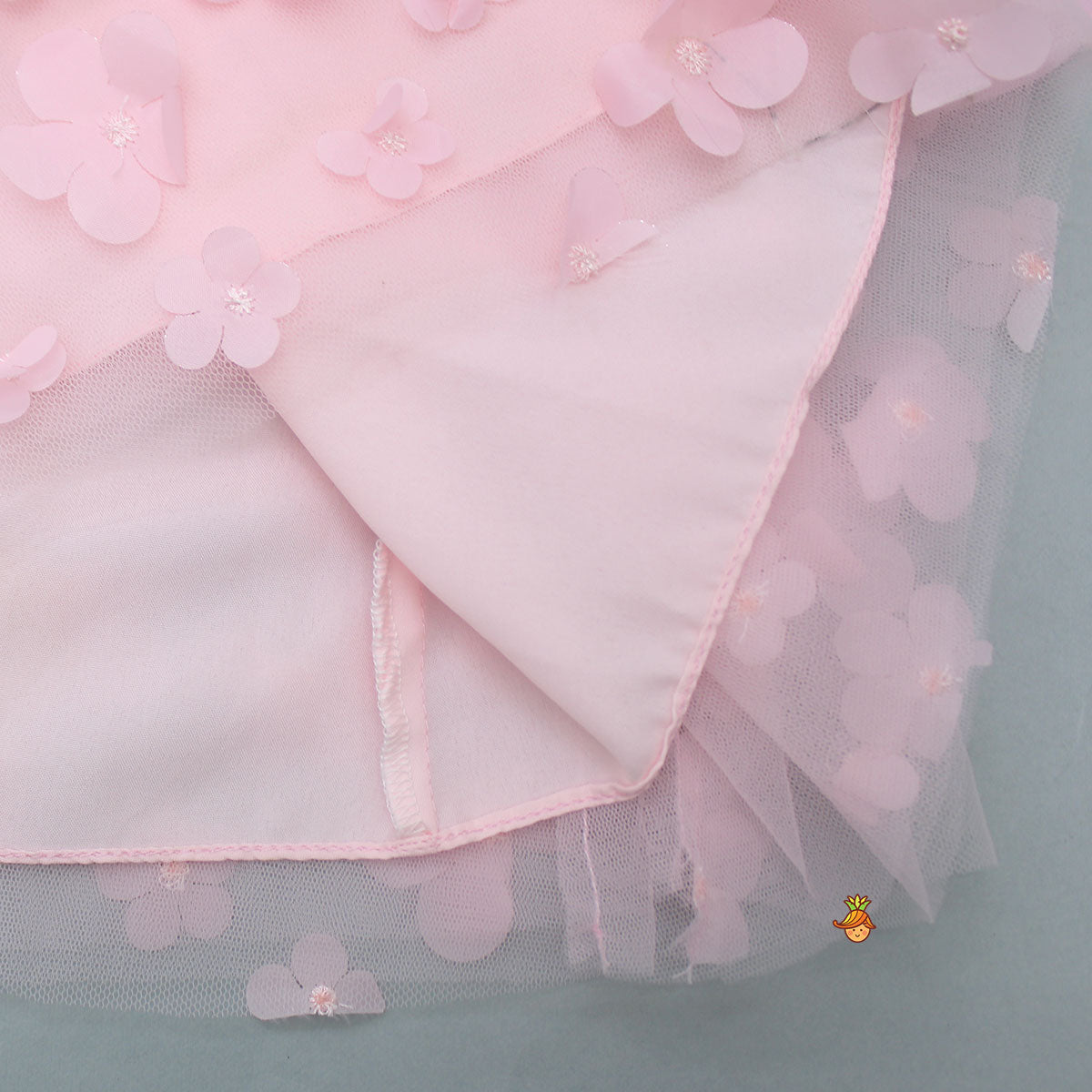 Pre Order: Pink Dress With Flower Embellishments