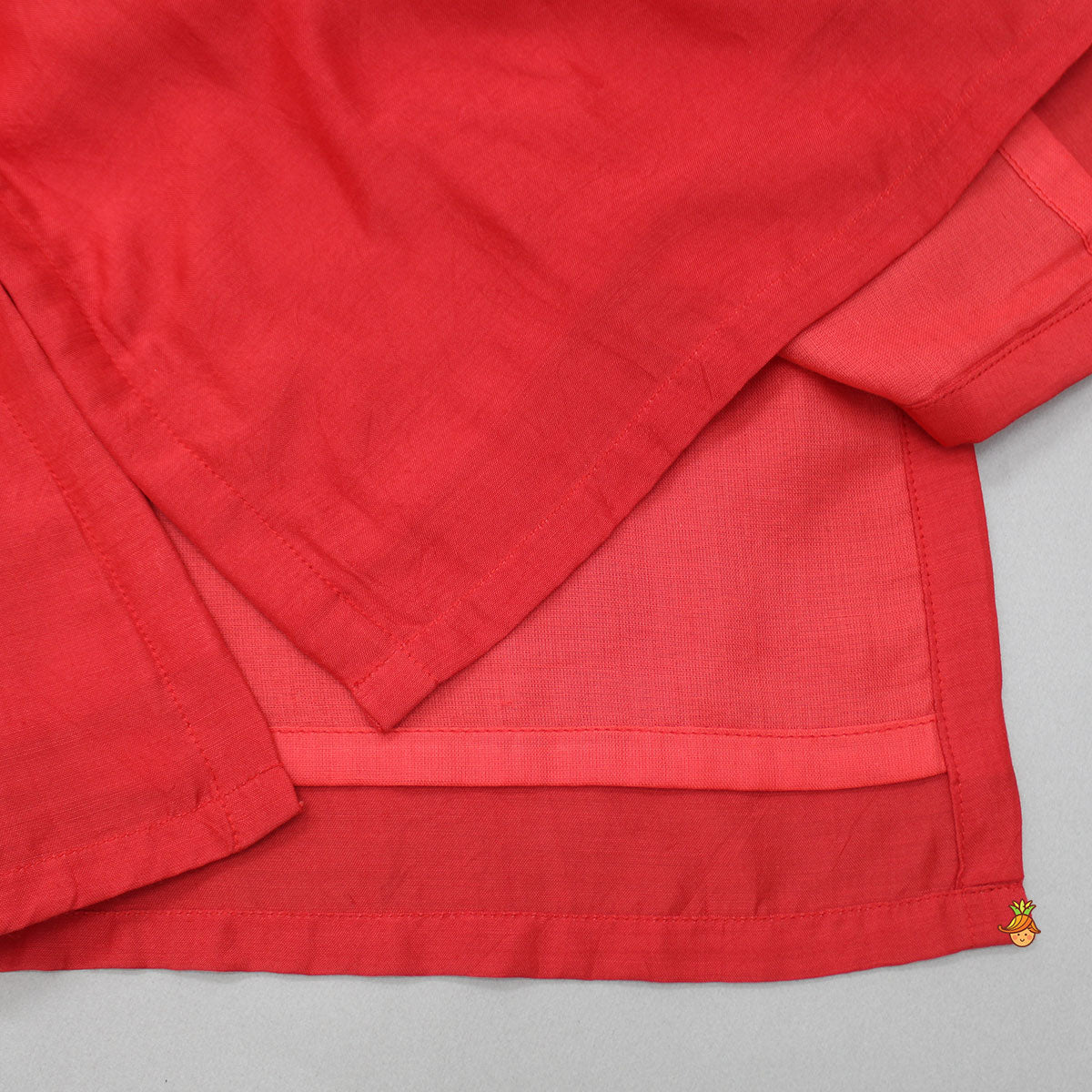 Pre Order: Embroidered Red Jacket With Kurta And Pyjama