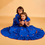 Embroidered Blue Top And Flared Lehenga twinning model image 2