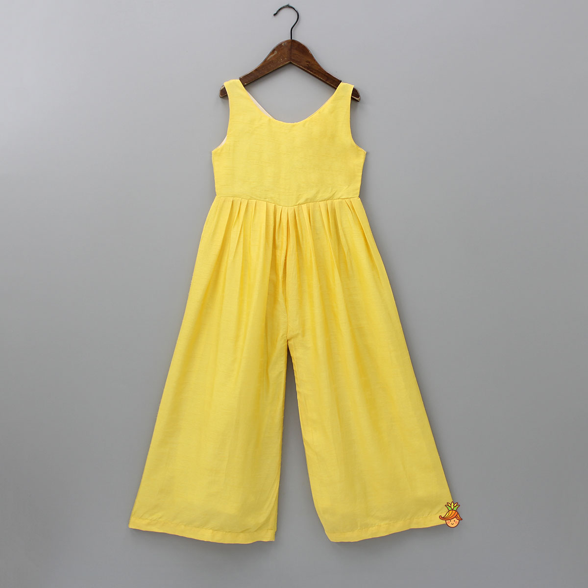 Pre Order: Yellow Jumpsuit With Embroidered Top