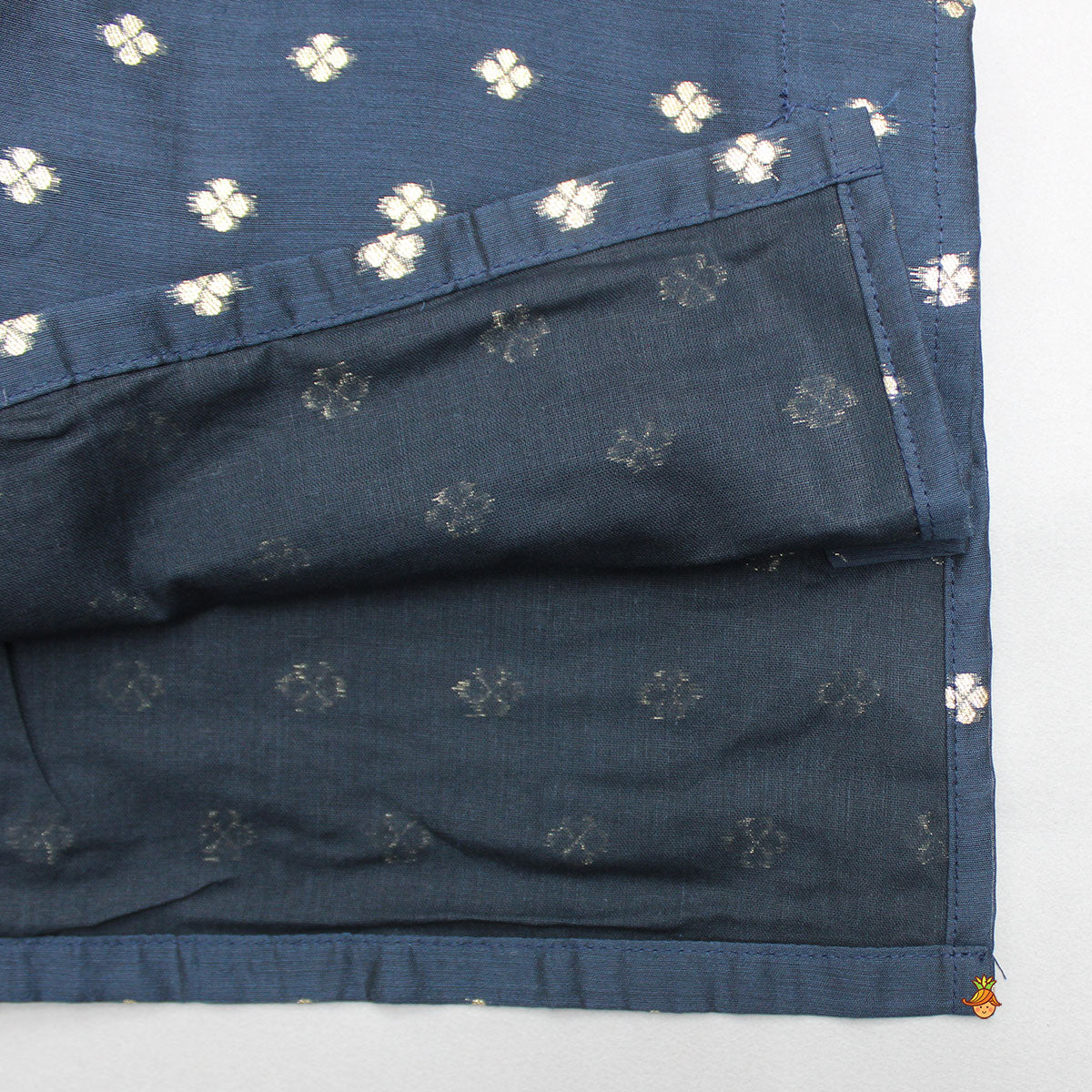 Pre Order: Chanderi Embroidered Blue Kurta And Pyjama