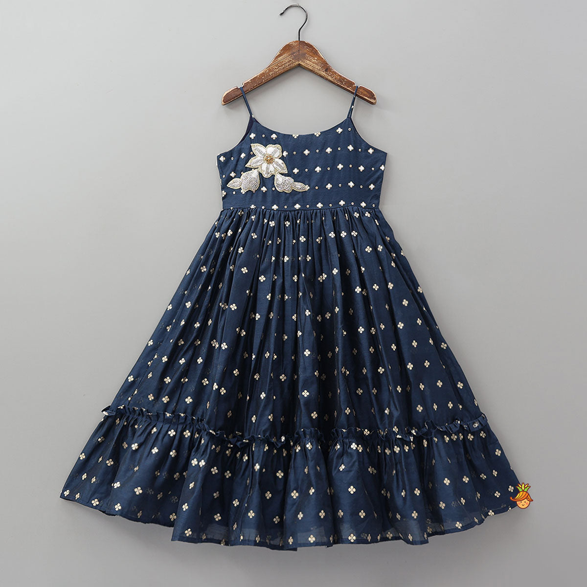 Pre Order: Embroidered Strappy Blue Kurti