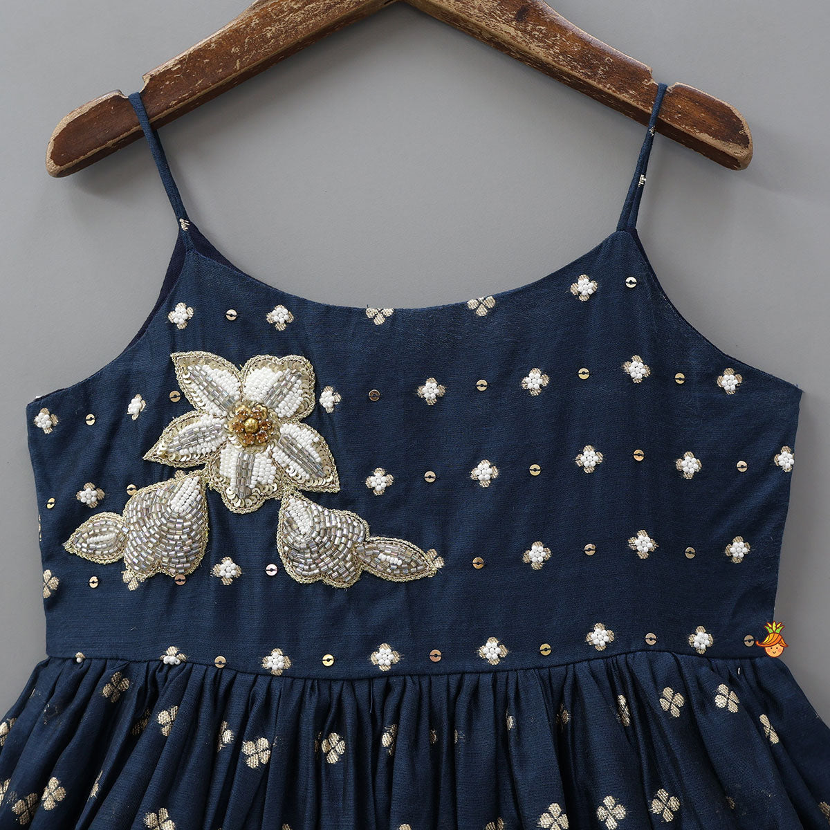 Pre Order: Embroidered Strappy Blue Kurti