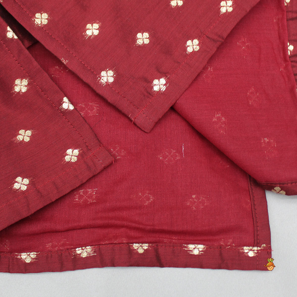 Pre Order: Chanderi Embroidered Maroon Kurta And Pyjama