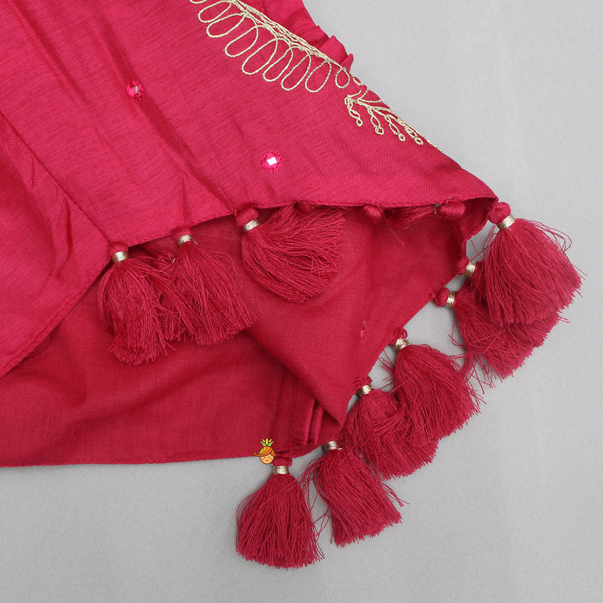 Pre Order: Embroidered Stylish Hem Pink Top And Pleated Lehenga