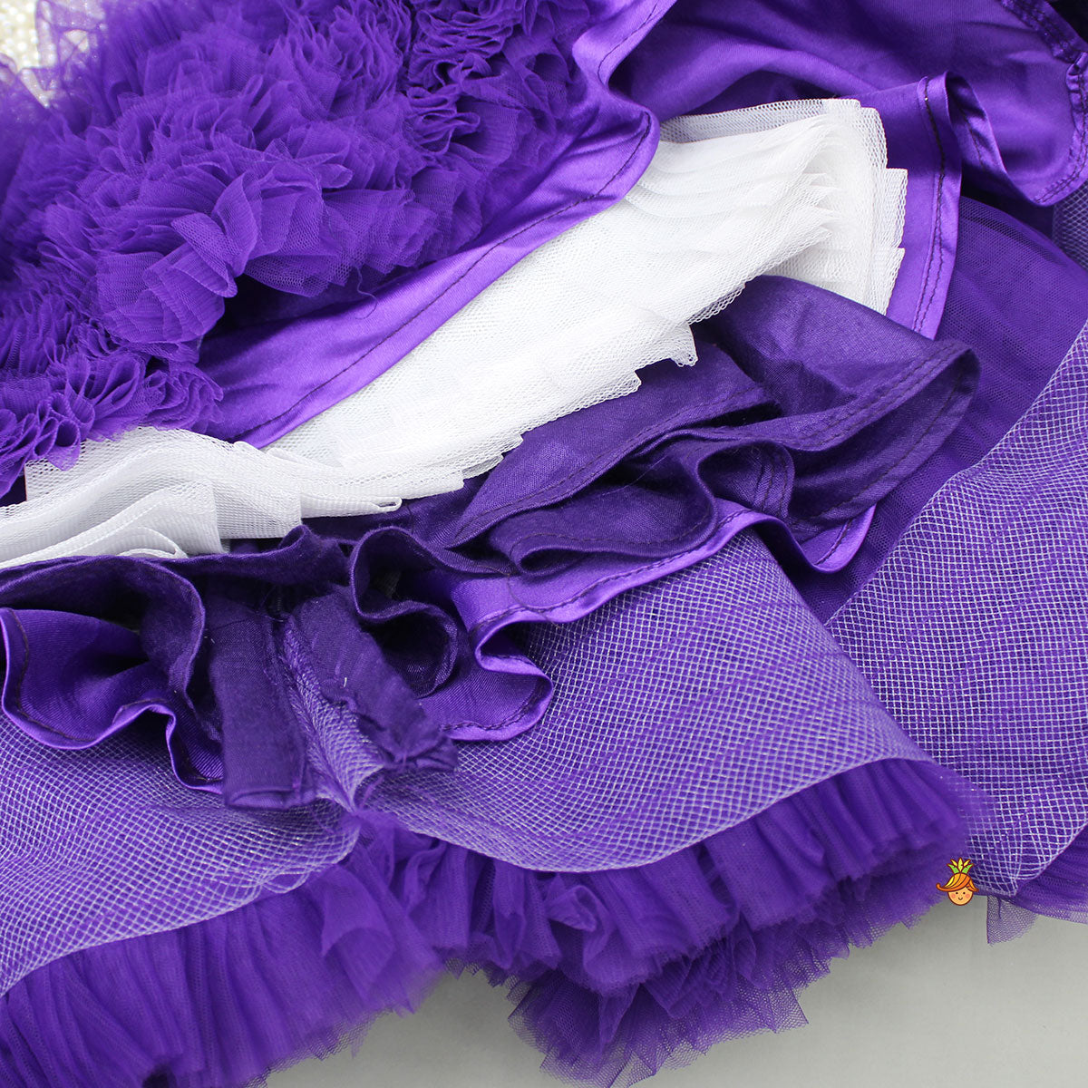 Pre Order: Embroidered Yoke Trail Purple Dress With Detachable Bow And Matching Swirled Bowie Headband