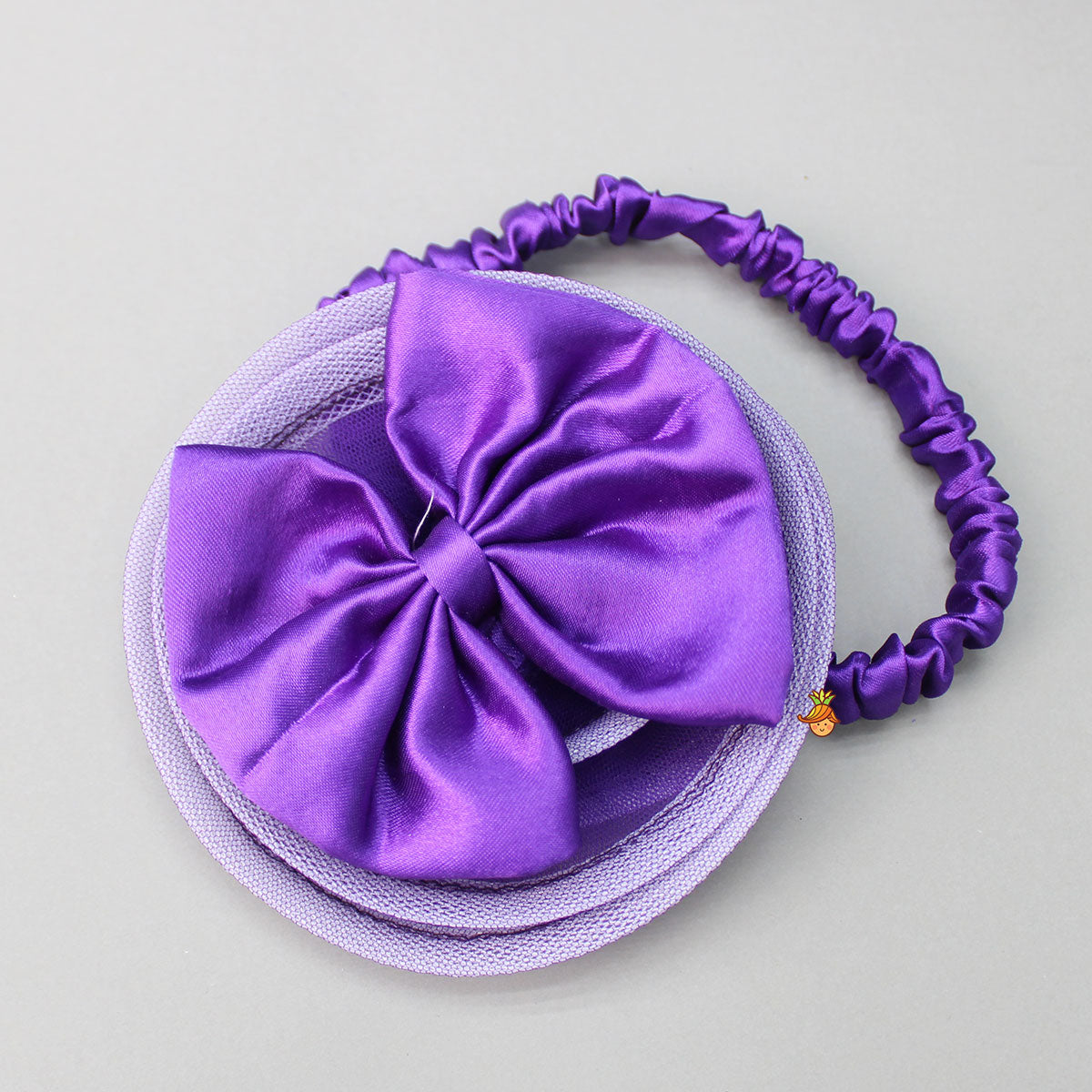 Pre Order: Embroidered Yoke Trail Purple Dress With Detachable Bow And Matching Swirled Bowie Headband