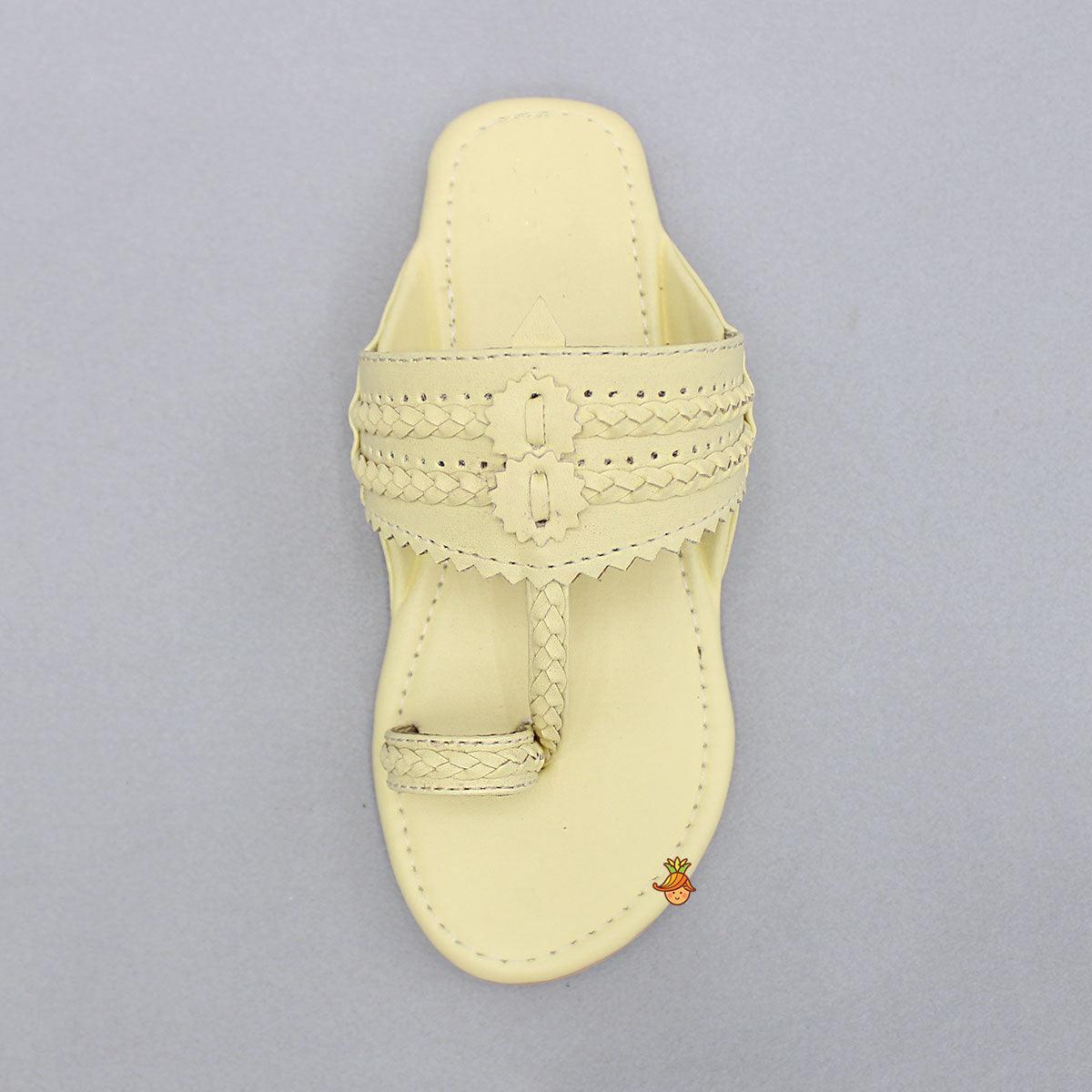 Yellow Braided Kolhapuri Flats