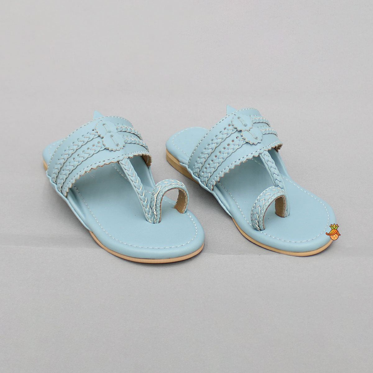 Blue Braided Kolhapuri Flats