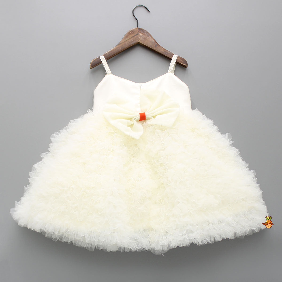 Pre Order: Off White Frilly Ruffled Strappy Dress