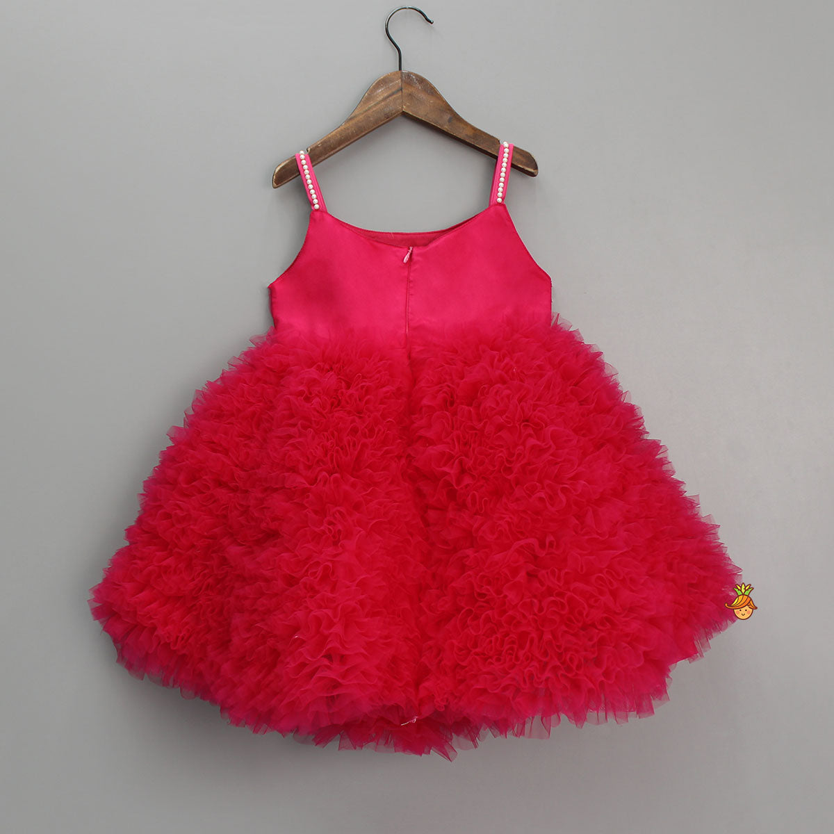 Pre Order: Frilly Ruffle Hem Strappy Red Dress