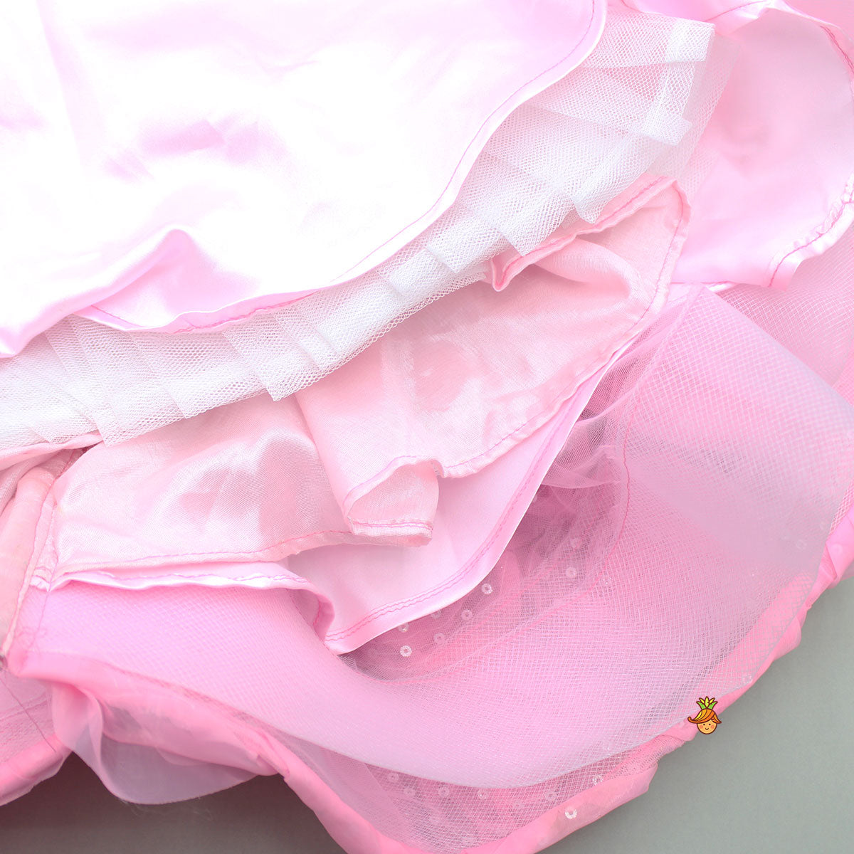 Pre Order: Frilly Pink Dress With Detachable Bow And Matching Swirled Headbow